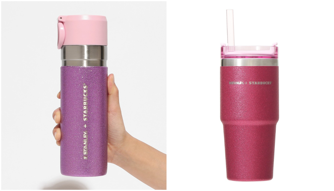 日本星巴克_櫻花季_stanley_不鏽鋼隨身瓶_不鏽鋼隨手杯_閃耀紫_閃耀粉