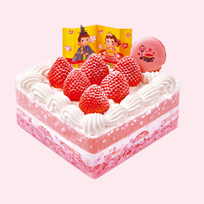 ひなまつり桃色ショートケーキ