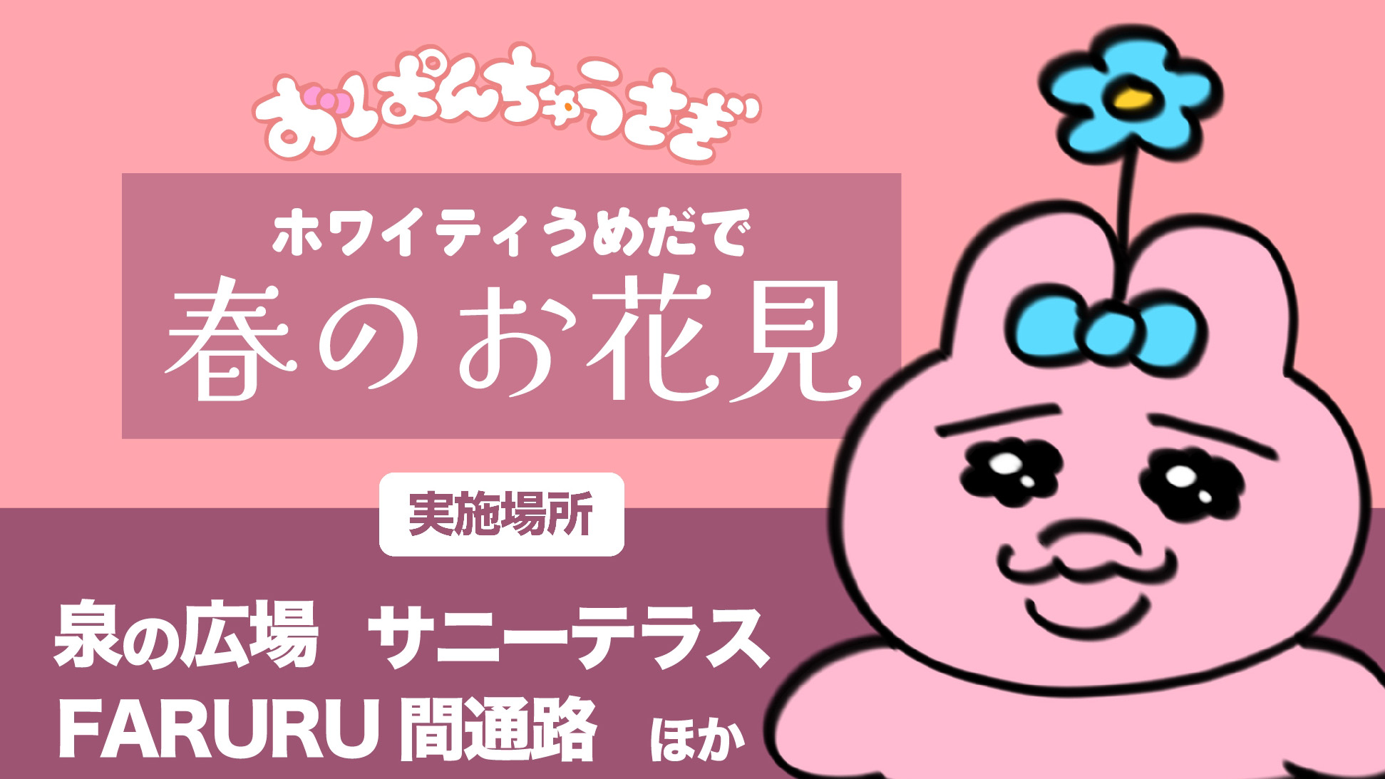 ホワイティうめだでおぱんちゅうさぎと春のお花見