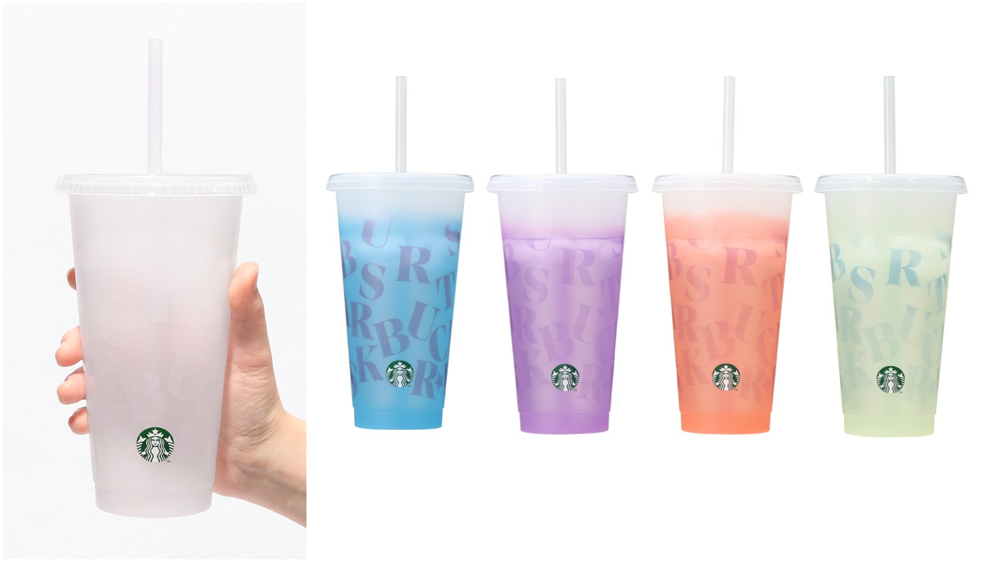 日本星巴克_春季_good spring day_神秘變色可重複使用冷水杯