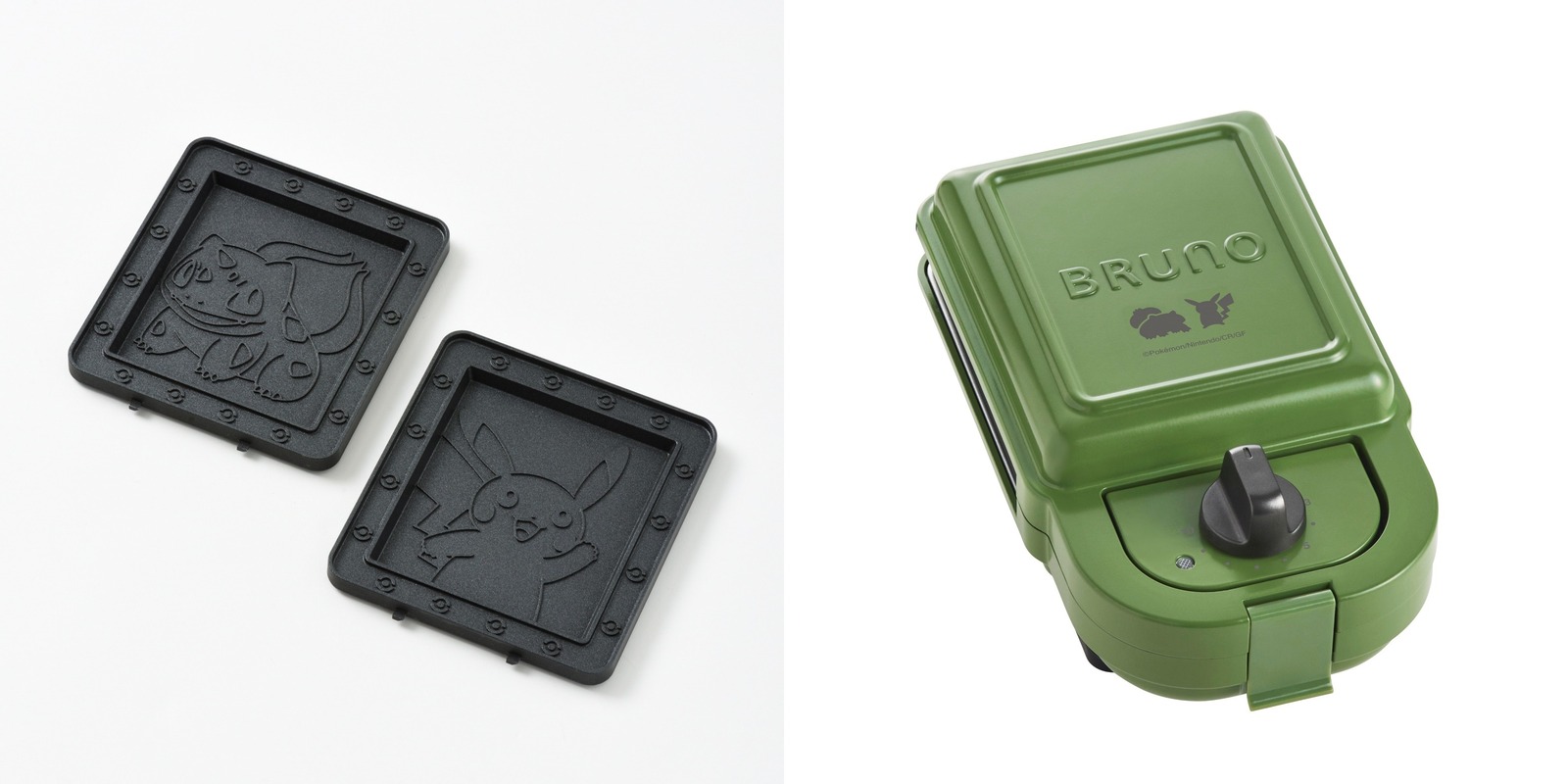 BRUNO X Pokémon_熱壓三明治鬆餅機_紅色_妙娃種子_皮卡丘