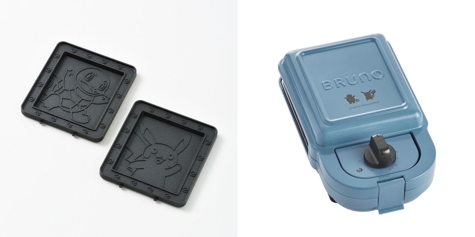 BRUNO X Pokémon_熱壓三明治鬆餅機_藍色_傑尼龜_皮卡丘