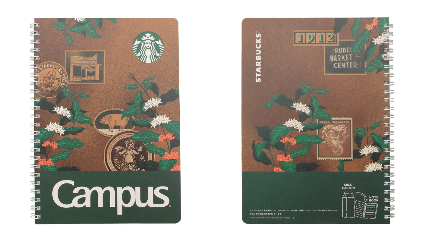 日本星巴克_スターバックスキャンパスリングノートライトパイクプレイス_ Starbucks & CAMPUS 筆記本派克市場款