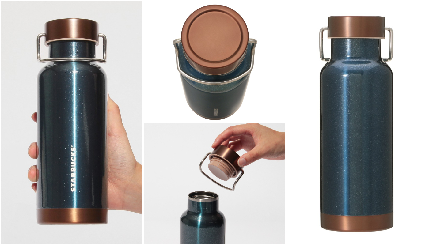 日本星巴克_STARBUCKS_BRIGHT HOLIDAY_ハンドルリッドステンレスボトルブルー _手把蓋不鏽鋼隨身瓶 藍色