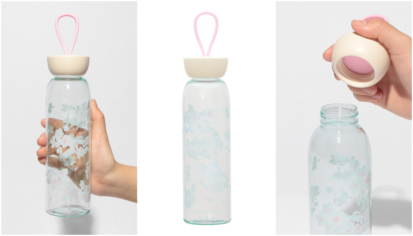 日本星巴克_STARBUCKS_sakura daytime_SAKURA2025 シリコンストラップボトルペールブルー_櫻花 2025 矽膠帶繩冷水瓶 淡藍色