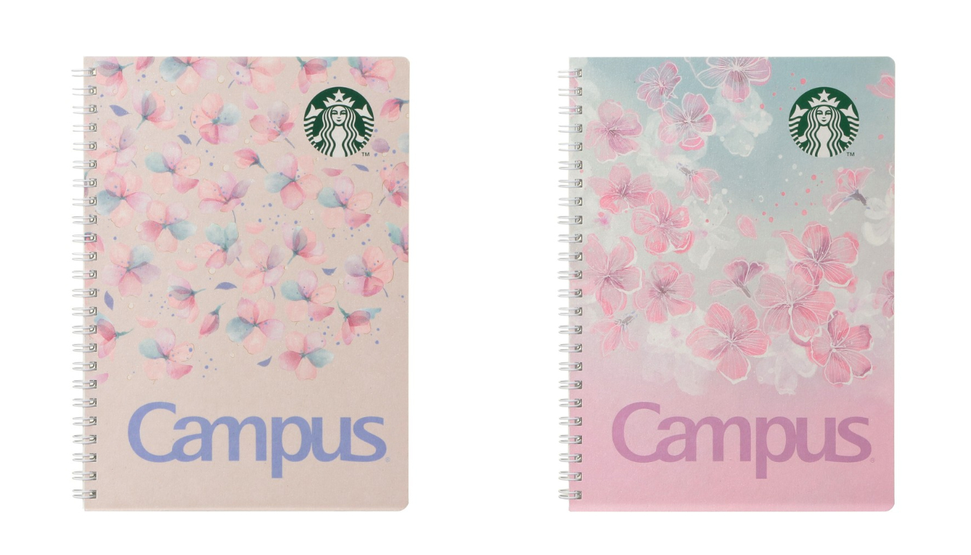 日本星巴克_STARBUCKS_SAKURA DAYTIME_SAKURA2025 スターバックスキャンパスリングノートベージュ/櫻花 2025 STARBUCKS CAMPUS 筆記本 淡褐色/漸變色