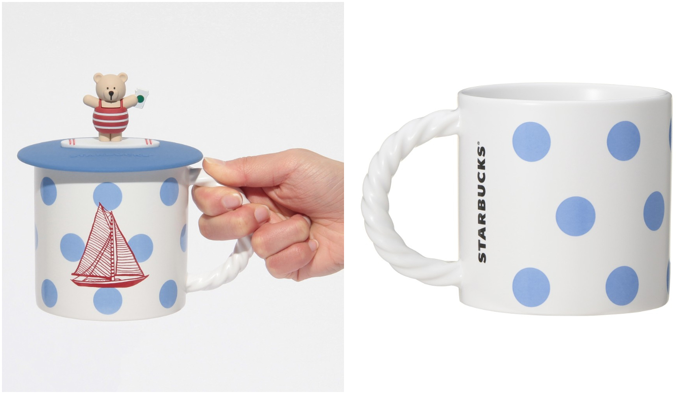 日本星巴克_STARBUCKS_MARINE LOOK_シリコンリッドベアリスタ_矽膠星巴克熊杯蓋_マグマリンドット_馬克杯 MARINE DOT