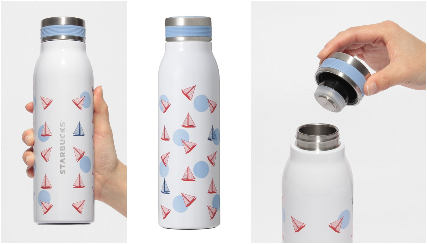 日本星巴克_STARBUCKS_MARINE LOOK_ステンレスボトルマリンドット_不鏽鋼隨身瓶 MARINE DOT