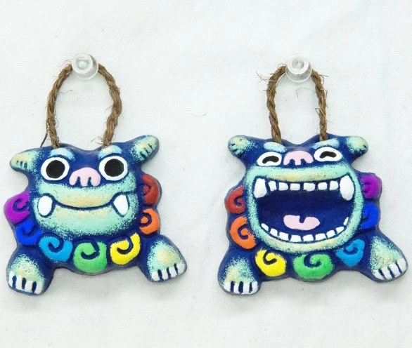 風獅爺雙獅掛飾