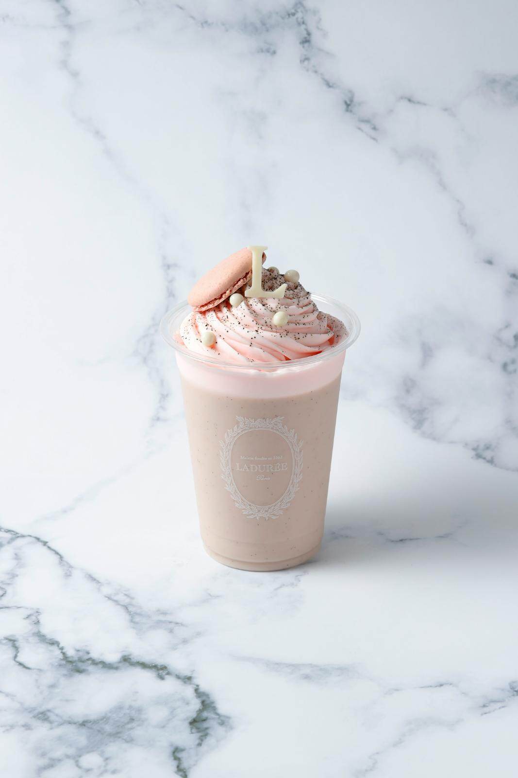 2025年7月_美麗甜點_ Ladurée_夏季限定甜點_ローズ・ピーチ・スムージー_玫瑰水蜜桃冰沙