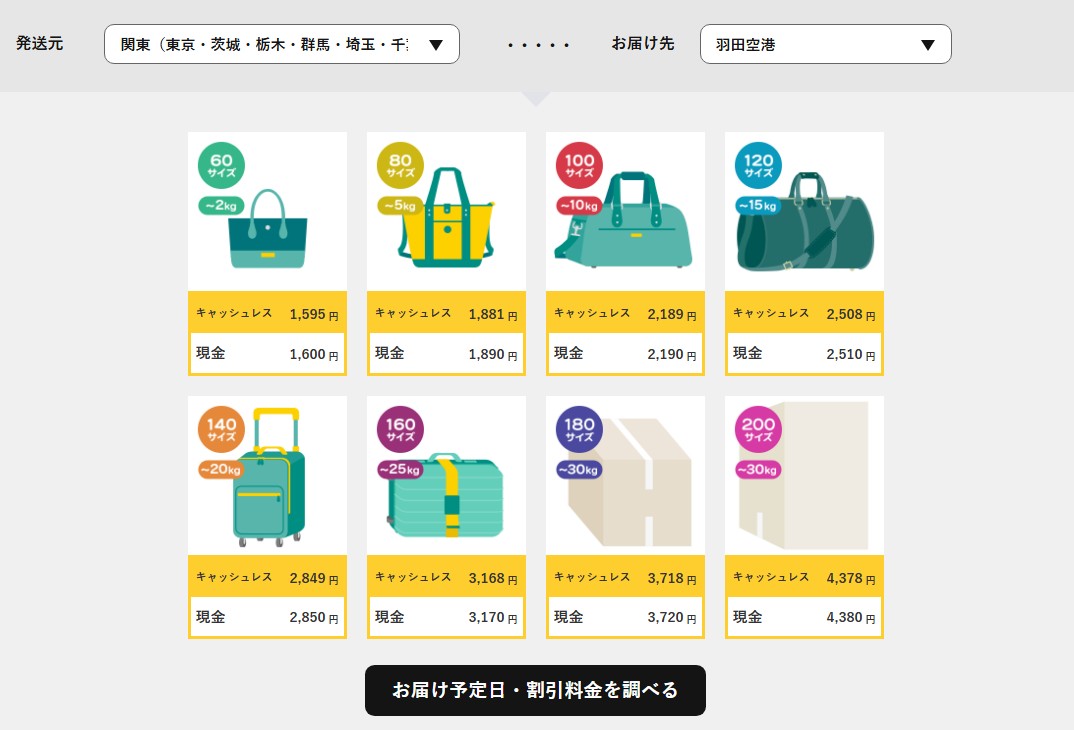 ヤマト運輸_黒猫_クロネコヤマト_黑貓宅配_空港寄送_運費計算