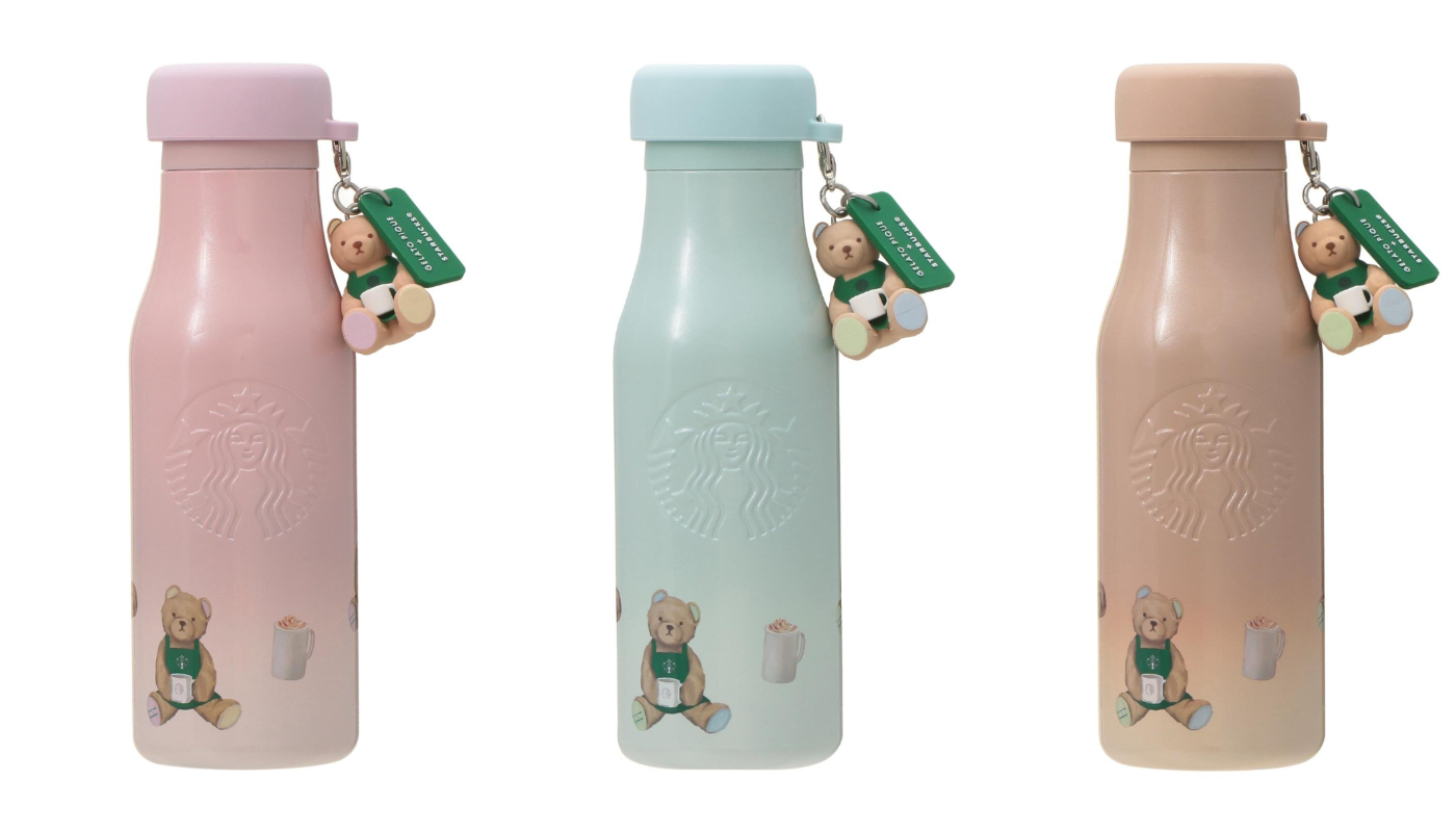 日本星巴克_gelato pique_gelato pique リッドカバーベアチャーム付きステンレスボトル_gelato pique 瓶蓋帶小熊吊飾不鏽鋼隨身瓶