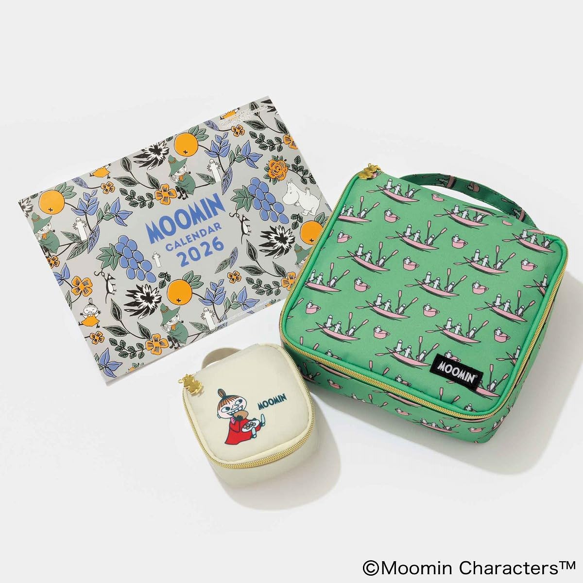 MOOMIN慕敏家族大小收納包2入組＆2026年月曆