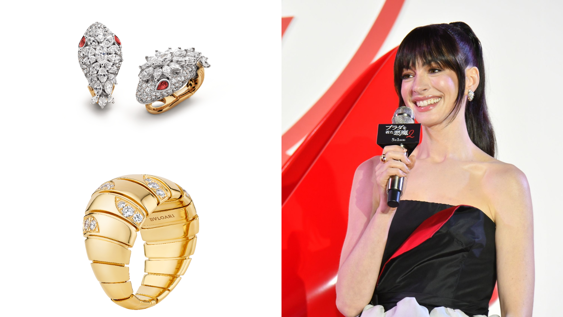 安海瑟薇以撞色洋裝復古感拉滿