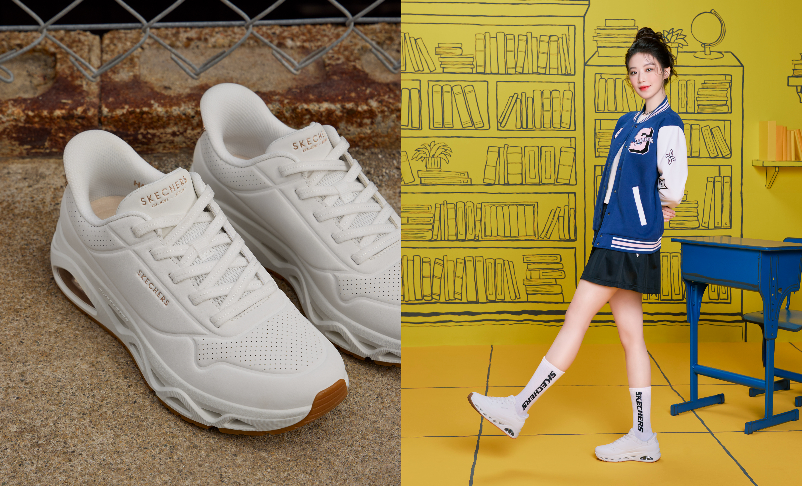 SKECHERS UNO GLIDE-STEP 舒適小白鞋