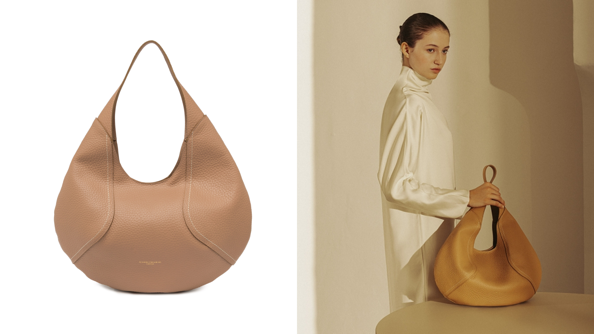 Gianni Chiarini Zeudi大型皮革半月包