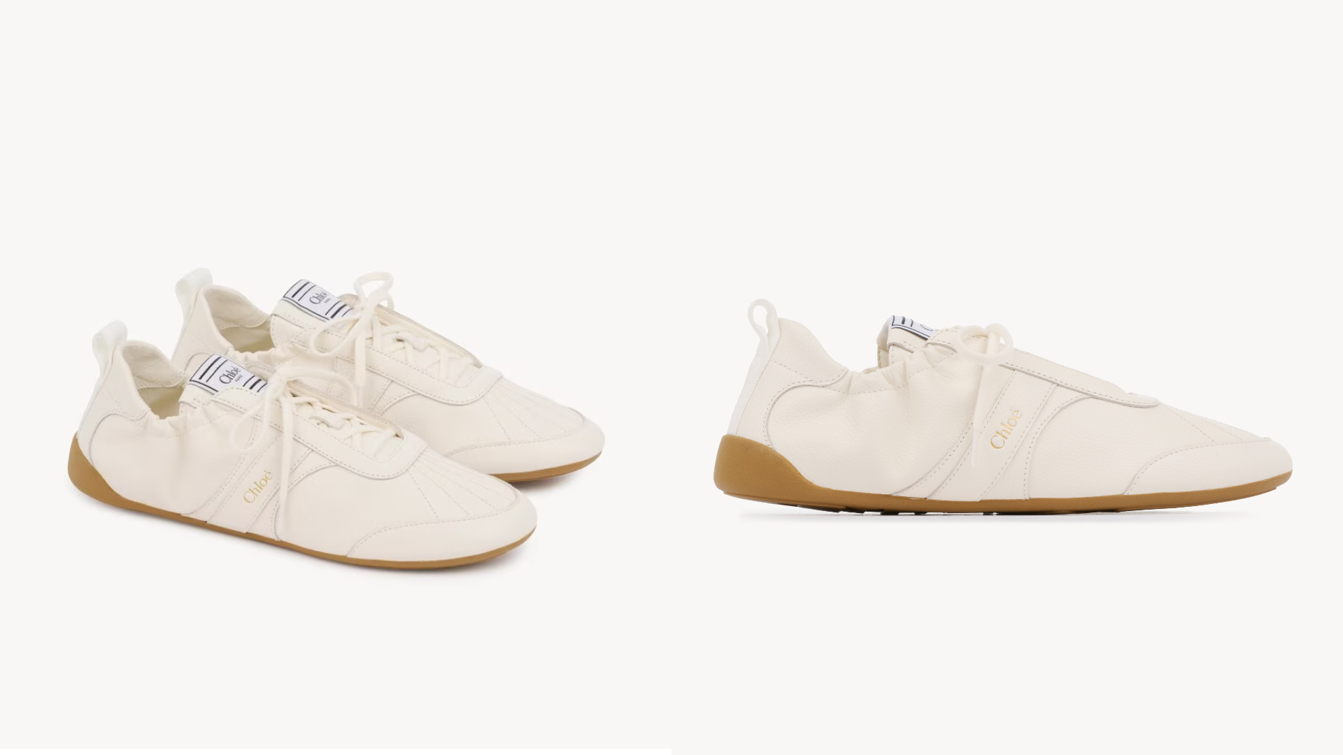Chlo&eacute; Kick白色皮革運動鞋