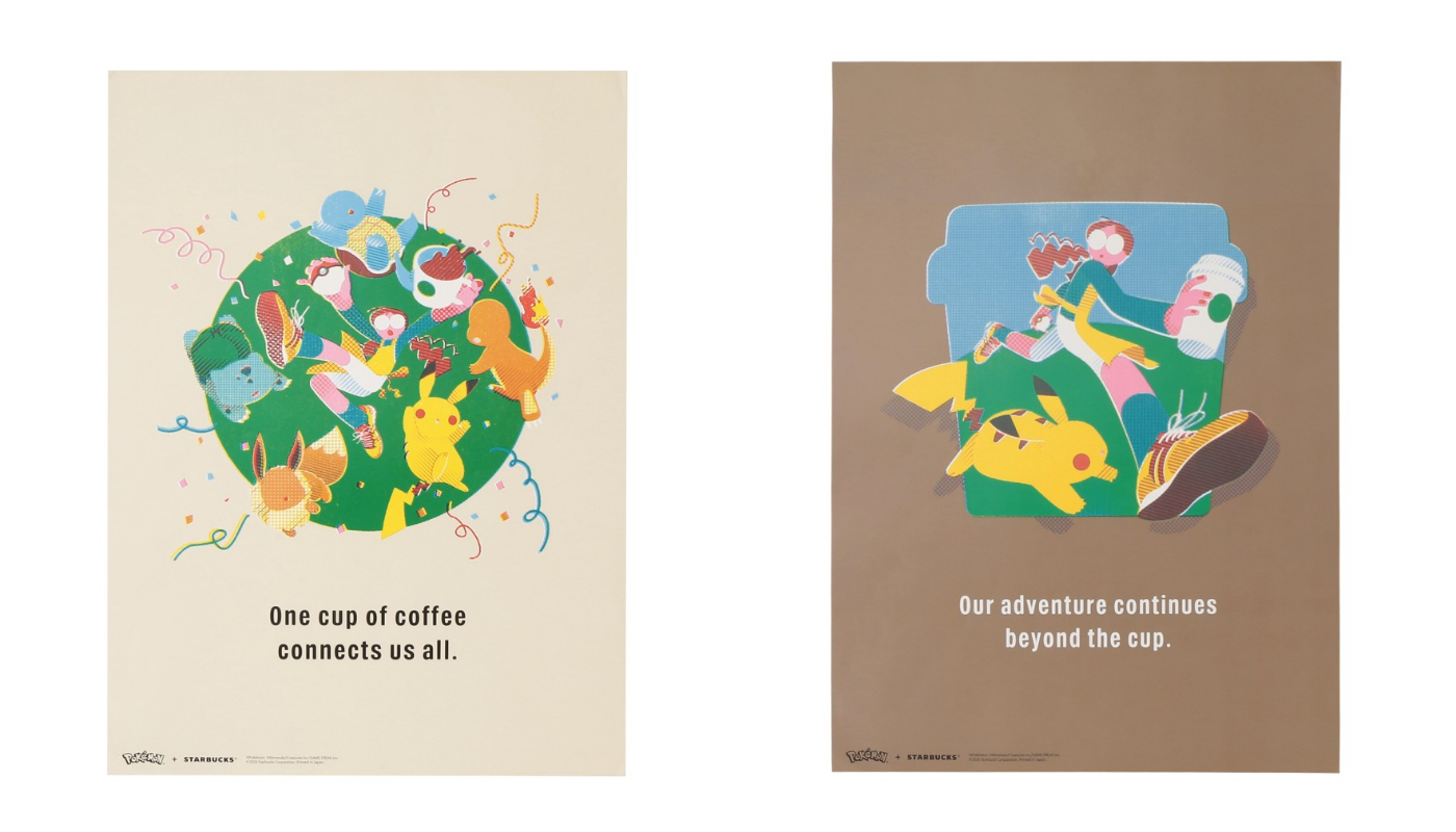 日本星巴克_Pok&eacute;mon + STARBUCKS アートポスター_Pok&eacute;mon + STARBUCKS 藝術海報